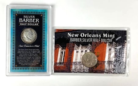 Group of 2 Barber Silver Half Dollars