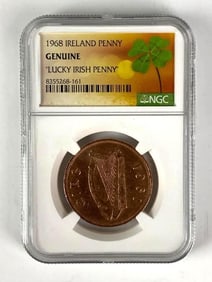NGC Graded 1968 Ireland Penny Lucky Irish Penny Genuine