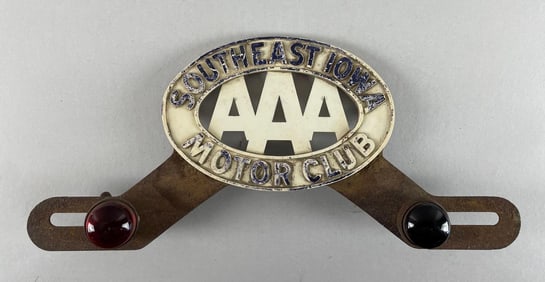 Vintage AAA Southeast Iowa Motor Club License Plate Topper