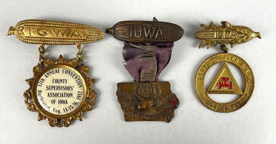Group of Vintage Iowa Badges