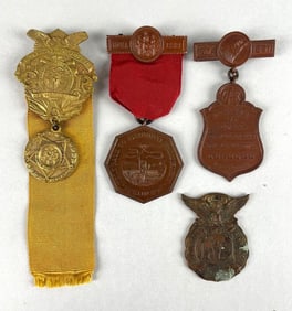 Group of Antique GAR Encampment Iowa Delegate Badges