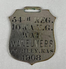 1908 54th Reg. Iowa National Guard War Maneuvers Badge