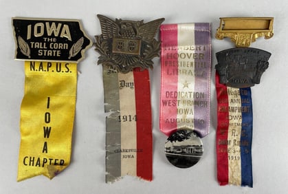 Group of Vintage Iowa Ribbon Badges