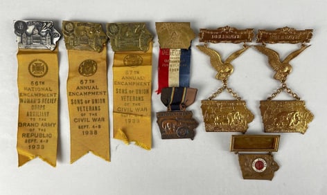 Group of Vintage Iowa Ribbon Badges