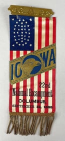 1888 GAR National Encampment Iowa Ribbon Badge