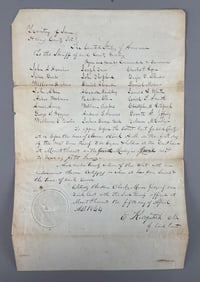 1844 Henry County Iowa Court Summons