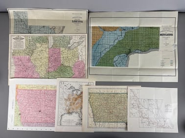 Group of Vintage Iowa Maps and More