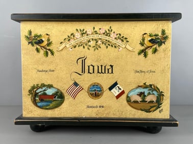 Iowa Statehood Commemorative Wood Chest
