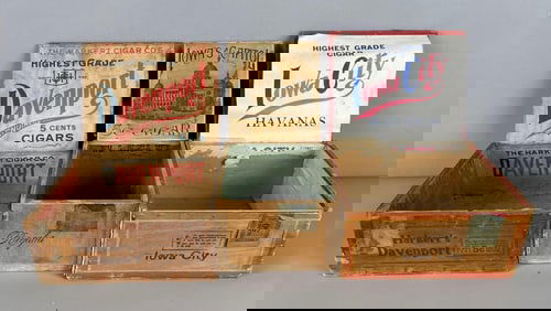 Group of Vintage Iowa Cigar Advertising Boxes