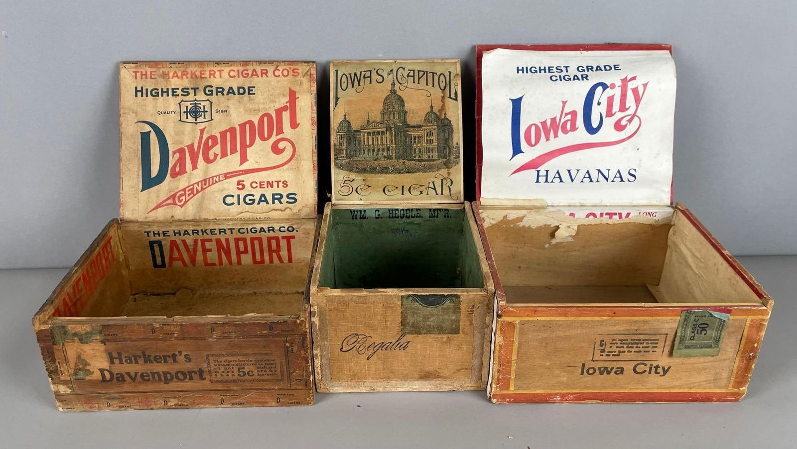 Group of Vintage Iowa Cigar Advertising Boxes (1 of 5)