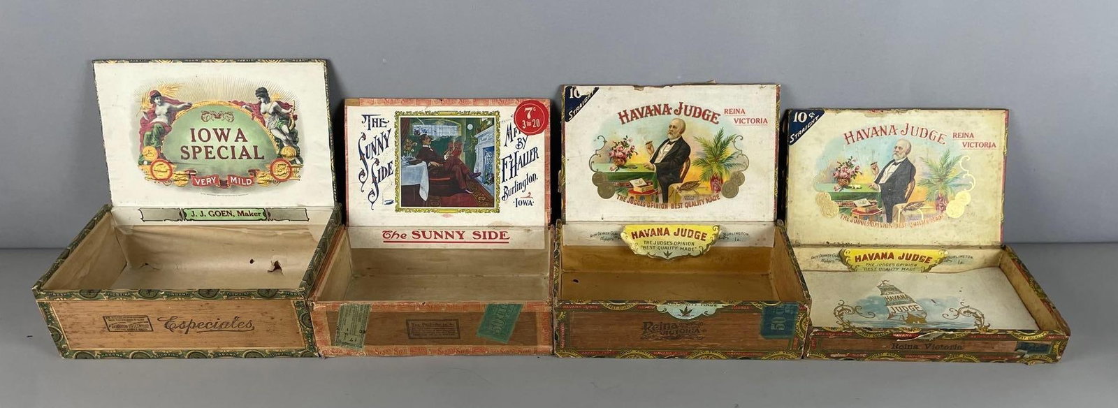 Group of Vintage Iowa Cigar Advertising Boxes (1 of 3)