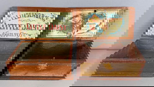 Group of 2 Antique Iowa Christmas Cigar Boxes