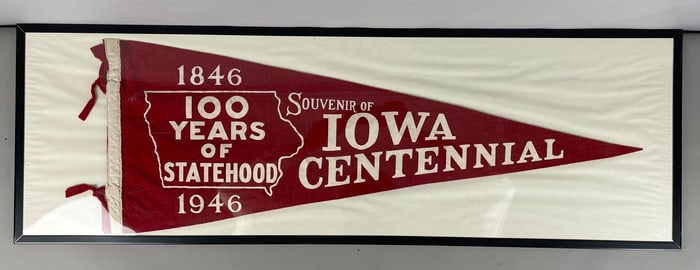 1946 Iowa Centennial Souvenir Felt Pennant