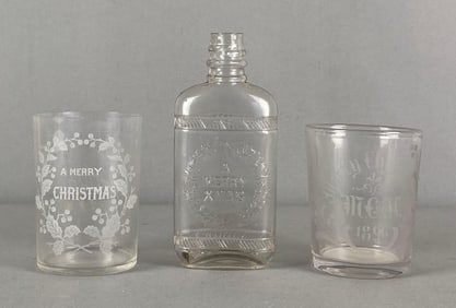 Group of 3 Vintage Christmas Glassware