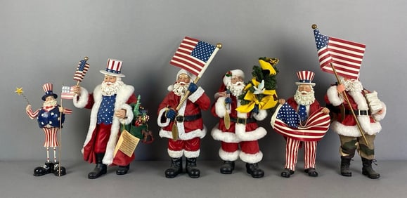 Group of United States Santa Claus Christmas Figurines