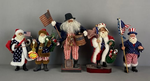 Group of United States Santa Claus Christmas Figurines