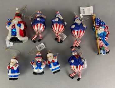 Group of United States Christmas Ornaments