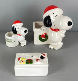 Group of 3 Peanuts Porcelain Snoopy Items