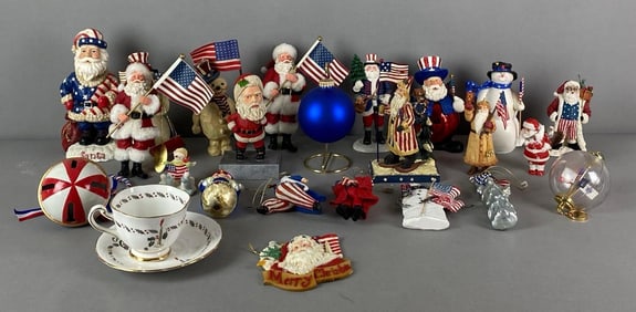 Group of Assorted Patriotic Christmas Items