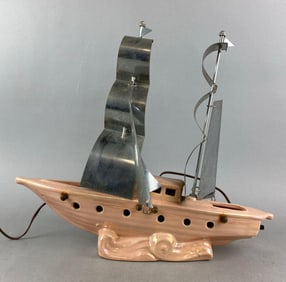 Mid Century Modern Sail Boat TV Lamp