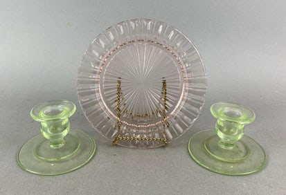 Group of 3 Depression Glass Items