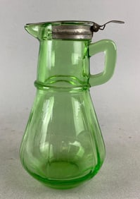Vintage Hazel-Atlas Uranium Depression Glass Syrup Pitcher