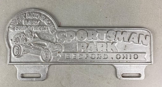 Vintage 1950 Sportsman Park License Plate Topper