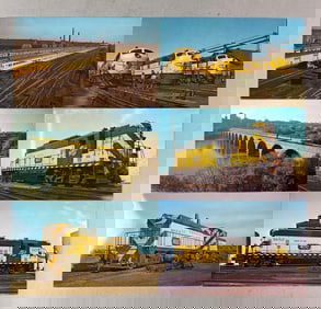 Group of 6 Vintage 1960 Chicago Northwestern Postcards