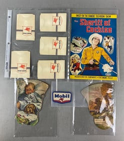 Group of Vintage Mobil Gas Ephemera