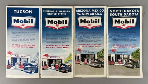 Group of 1960s Mobil Gas Road Maps