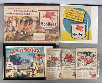 Group of Vintage Mobil Gas Paper Advertising