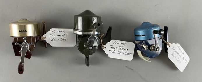 Group of Vintage Spin Cast Fishing Reels