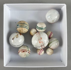 Group of 11 Antique China Clay Marbles