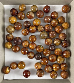 Group of 58 Antique Bennington Pottery Salt Glazed Marbles