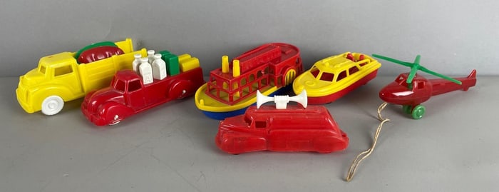 Group of Vintage Plastic Vehicles