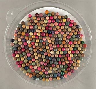 Group of Approximately 300 Antique Clay Marbles: Largest measures