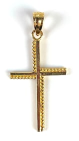 14K Gold Cross Necklace Pendant