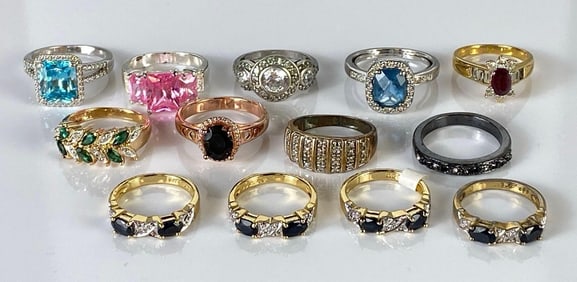 Group of 13 Costume Jewelry Rings