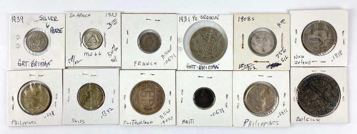 Group of 12 Foreign Coins