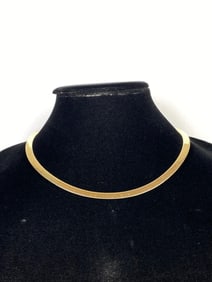 14K Gold and White Gold Reversible Omega Link Necklace