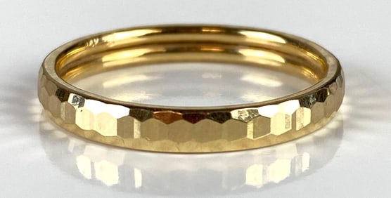 14K Gold Hammered Texture Ring