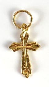 14K Gold Cross Necklace Pendant