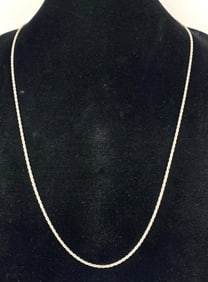 Signed Italy Rope Chain .925 Sterling Silver Necklace