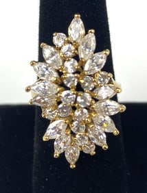 CZ Cluster .925 Sterling Silver Ring