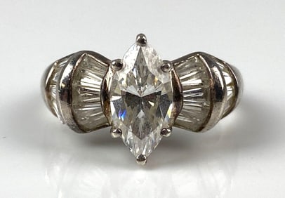 Signed Marquise CZ .925 Sterling Silver Ring