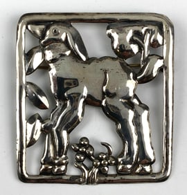Vintage 1960s .925 Sterling Silver Lamb Pin