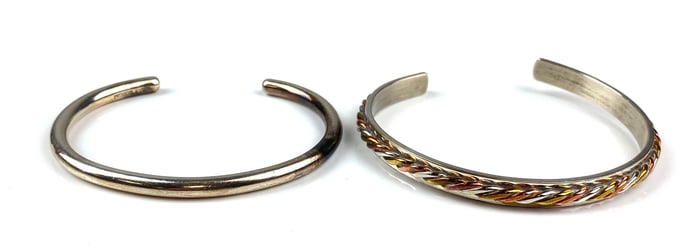 Group of 2 .925 Sterling Silver Cuff Bracelets