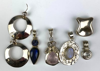 Group of .925 Sterling Silver Pendants and More