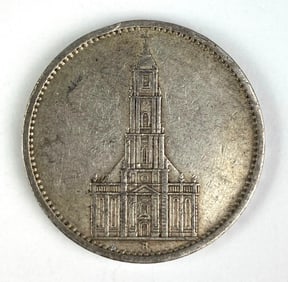 1935 WW2 German 5 Reichsmark Silver Coin