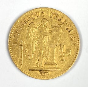 1848 A France 20 Francs Gold Lucky Angel